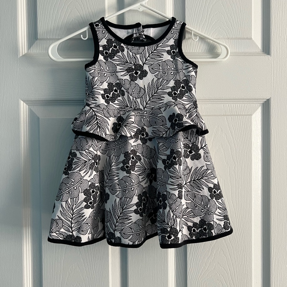 Janie and Jack Black and White Floral Dress